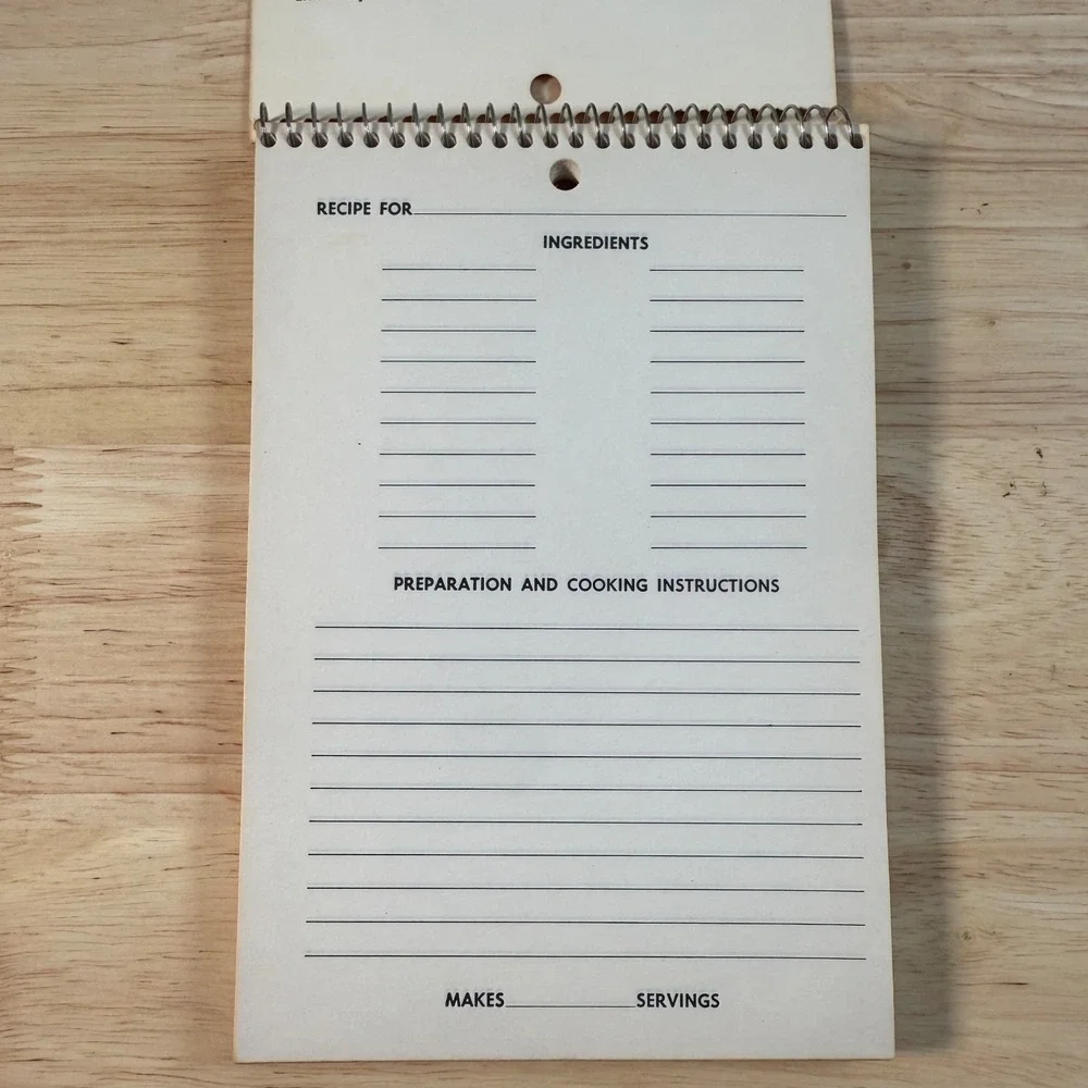 Vintage Montag My Recipe Book Kitchen Spiral Bound Blank Pages - 80 Sheets